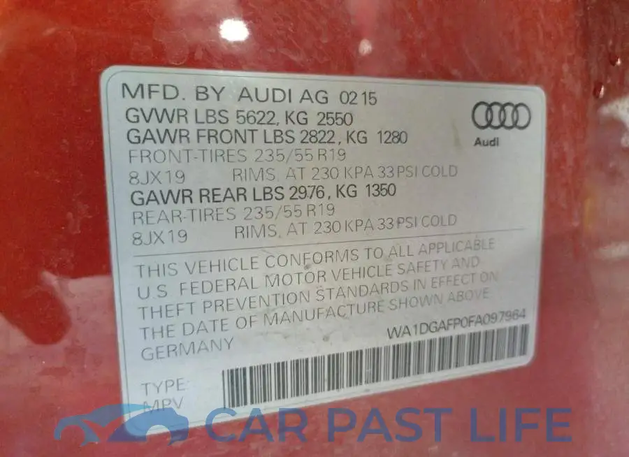 WA1DGAFP0FA097964# 14
