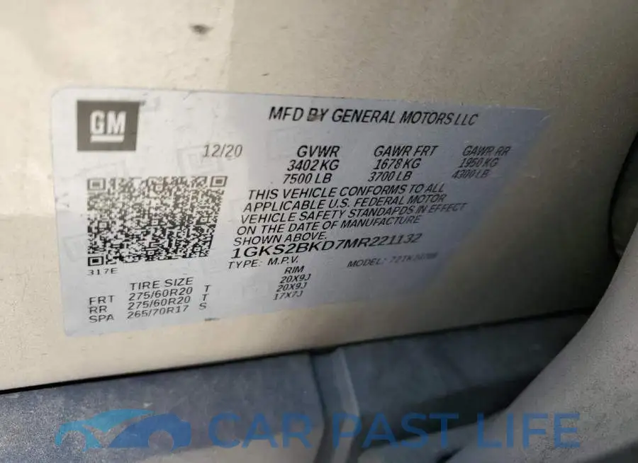 1GKS2BKD7MR221132# 13