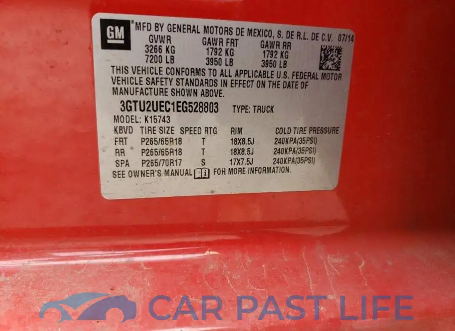 3GTU2UEC1EG528803# 12