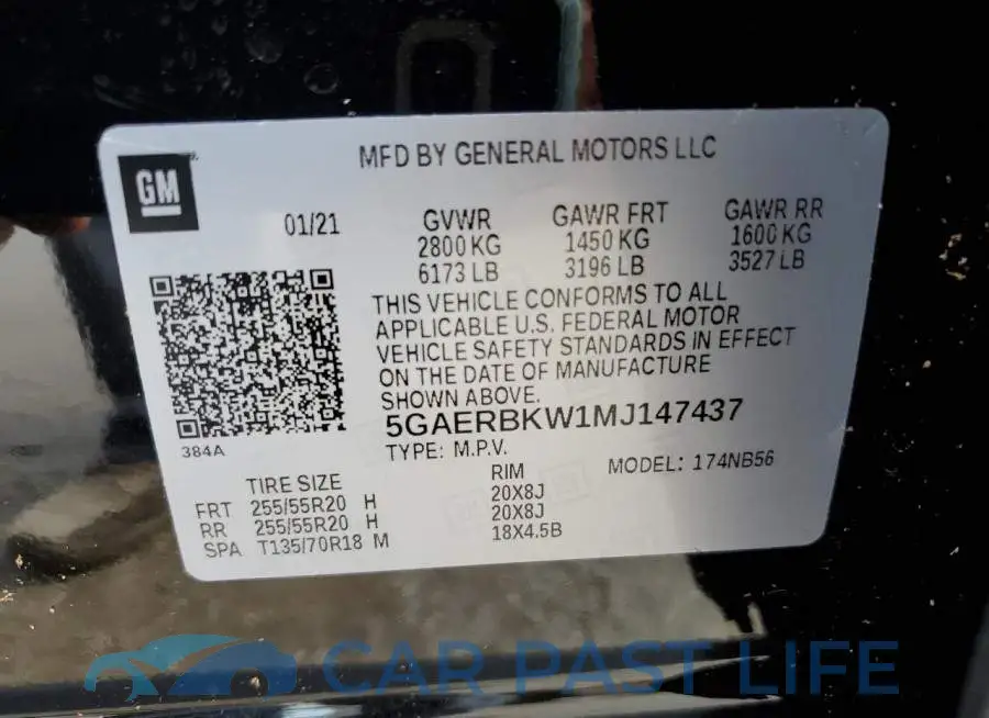 5GAERBKW1MJ147437# 13