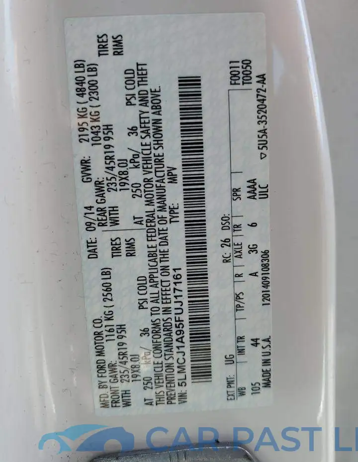 5LMCJ1A95FUJ17161# 14