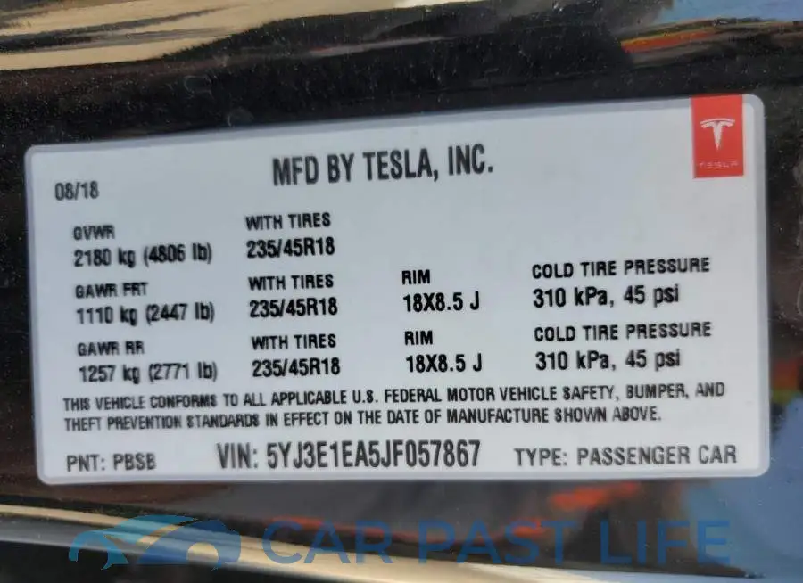 5YJ3E1EA5JF057867# 12