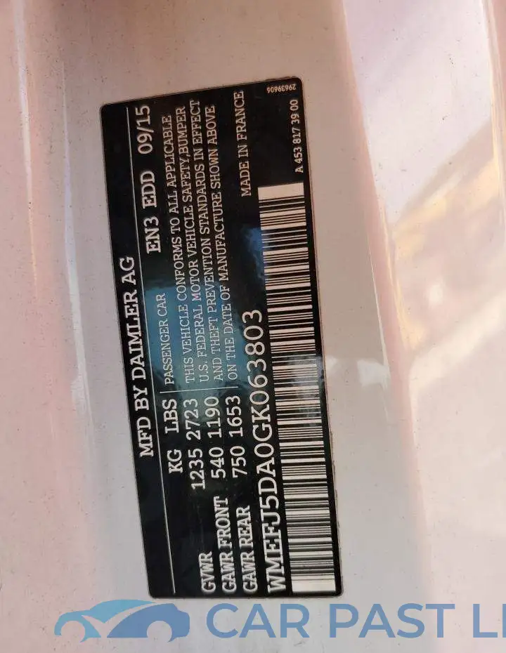 WMEFJ5DA0GK063803# 12