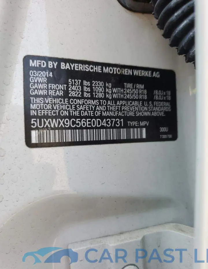 5UXWX9C56E0D43731# 13