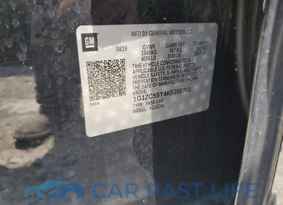 1G1ZC5ST4KF200701# 12