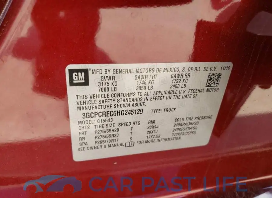 3GCPCREC6HG245129# 12