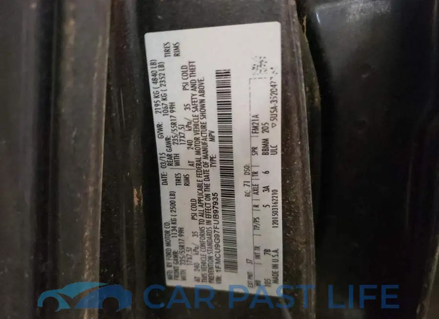 1FMCU9G97FUB97935# 12