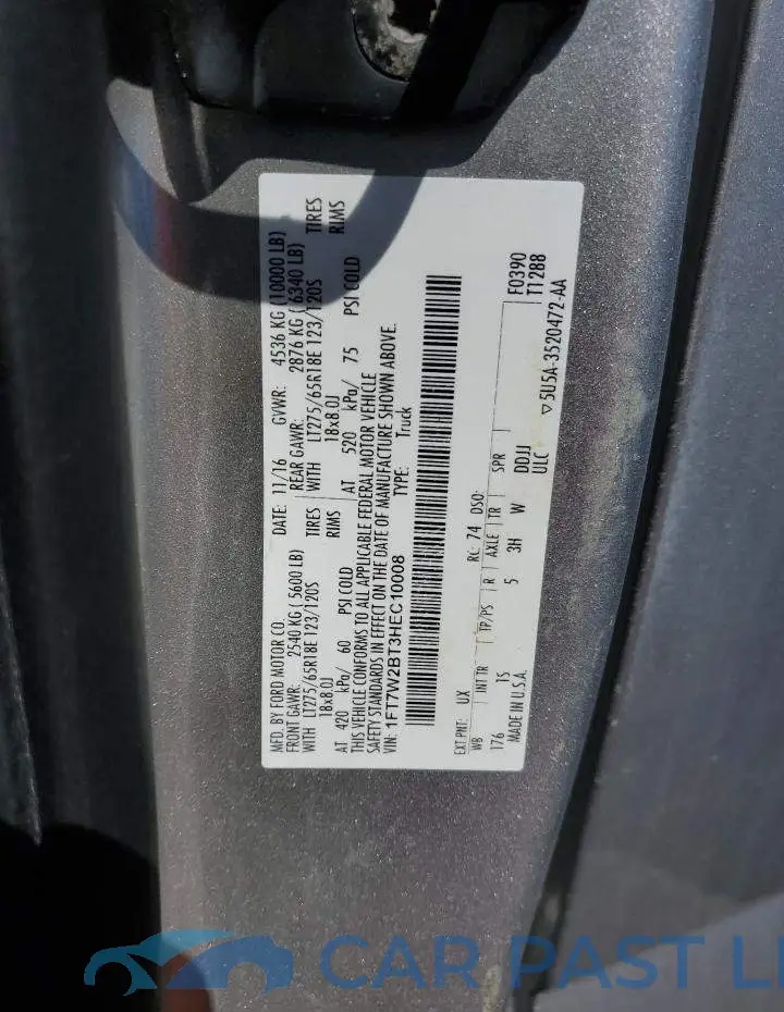 1FT7W2BT3HEC10008# 12
