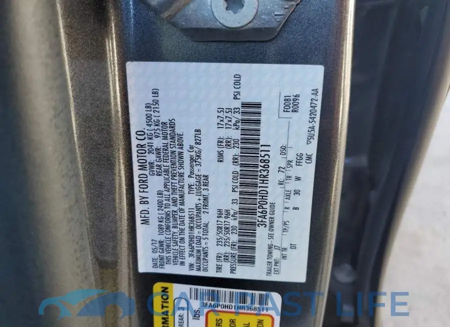 3FA6P0HD1HR368511# 12