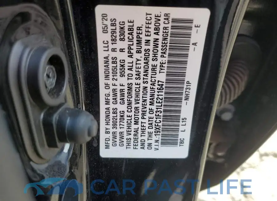 19XFC1F31LE211647# 12