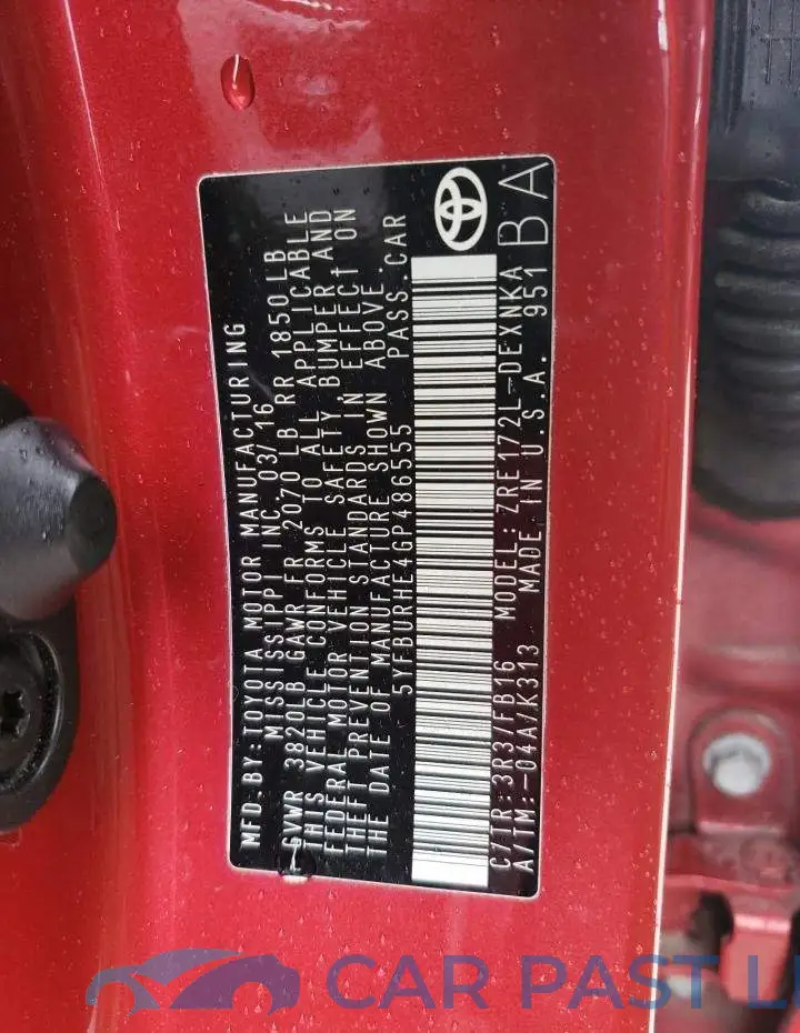 5YFBURHE4GP486555# 12