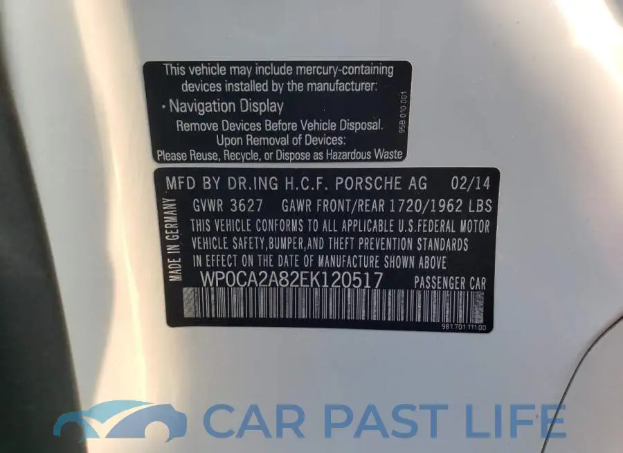 WP0CA2A82EK120517# 12