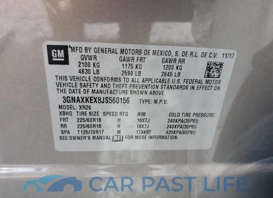 3GNAXKEX8JS560156# 13