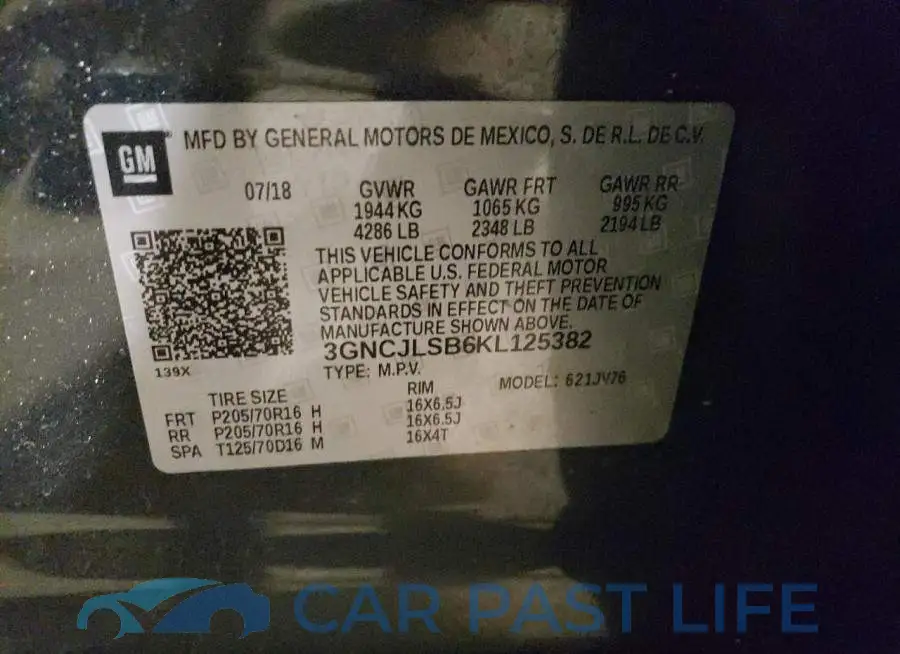 3GNCJLSB6KL125382# 12