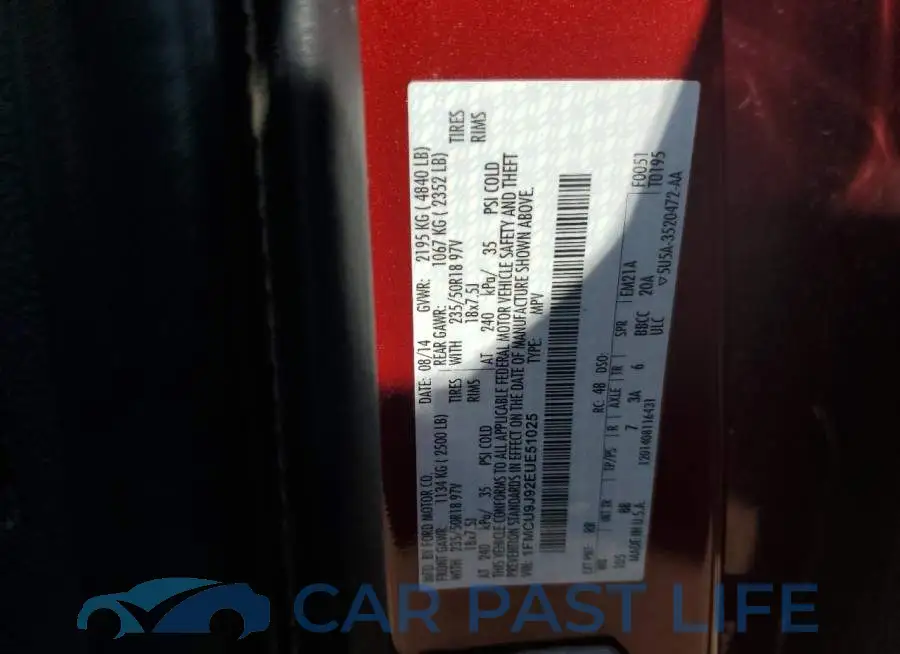 1FMCU9J92EUE51025# 13