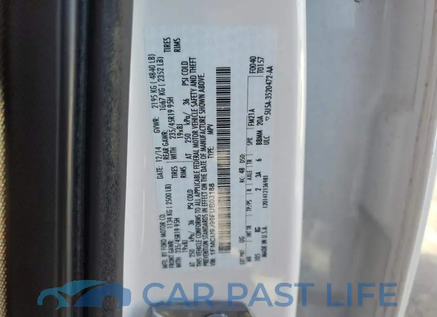 1FMCU9J99FUB03188# 12