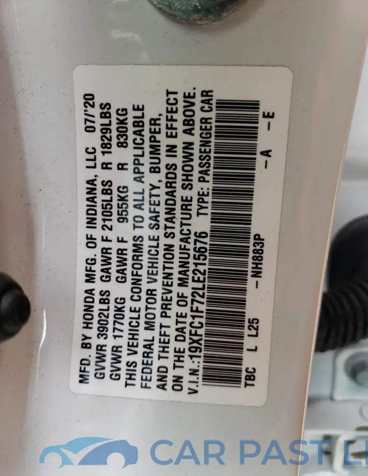 19XFC1F72LE215676# 12