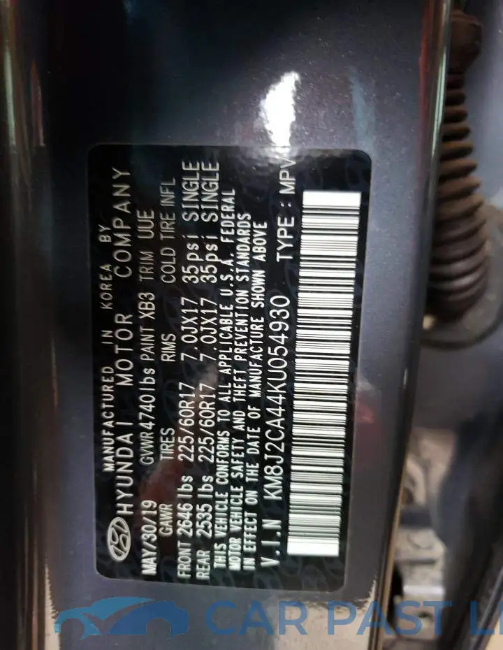 KM8J2CA44KU054930# 12