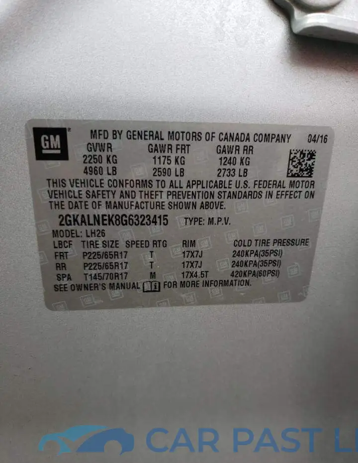 2GKALNEK8G6323415# 13