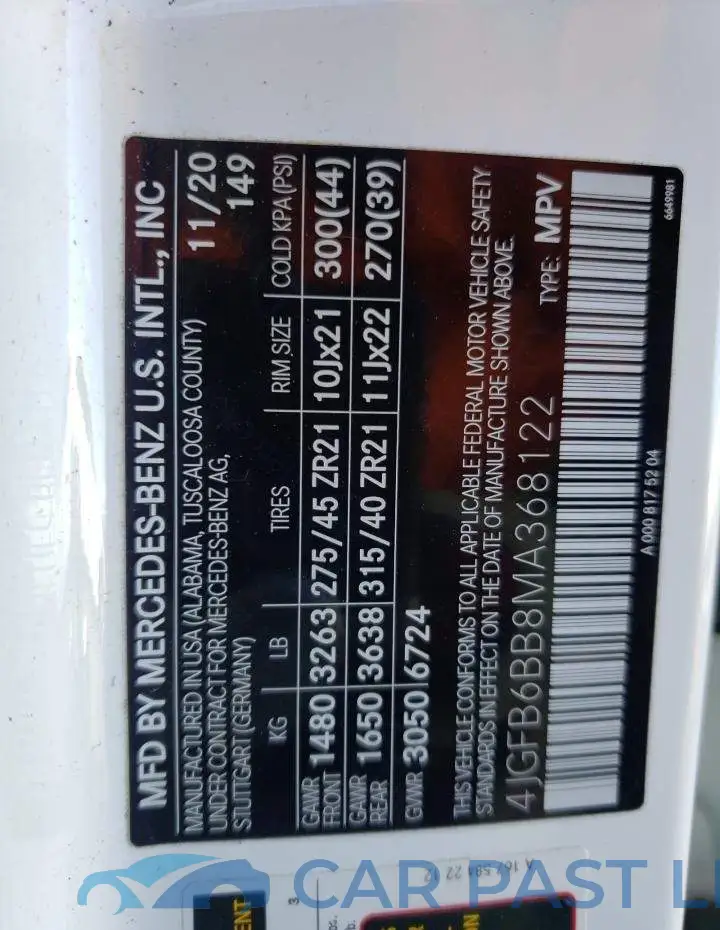 4JGFB6BB8MA368122# 13