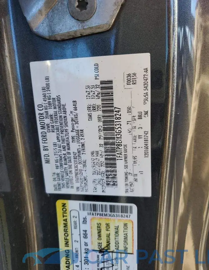 1FATP8EM3G5318247# 10