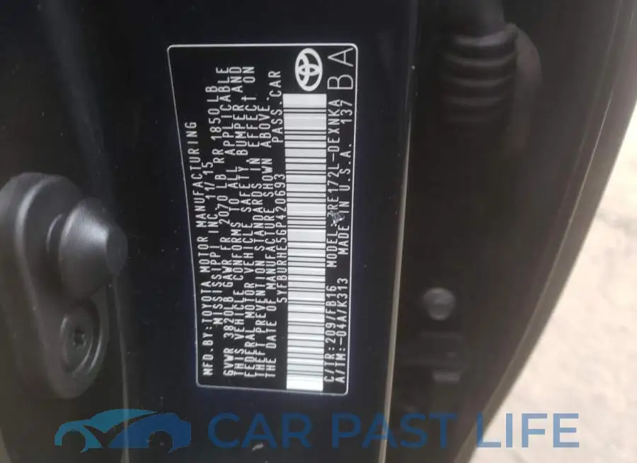 5YFBURHE5GP420693# 12