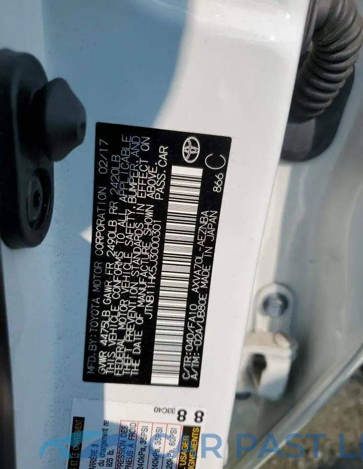 JTNB11HK5J3000301# 12