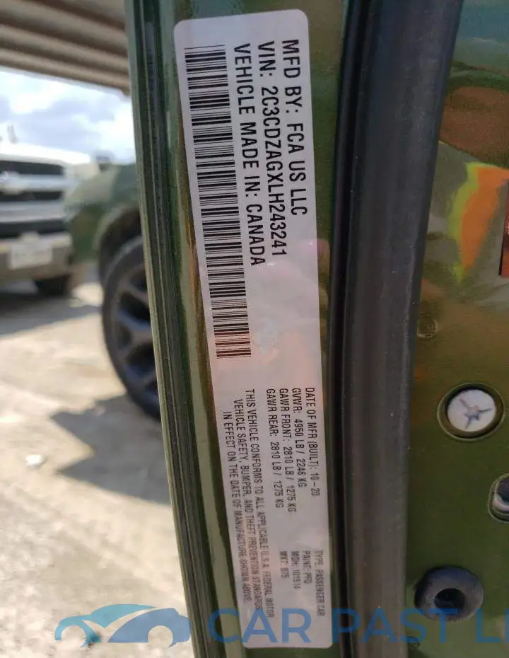 2C3CDZAGXLH243241# 13