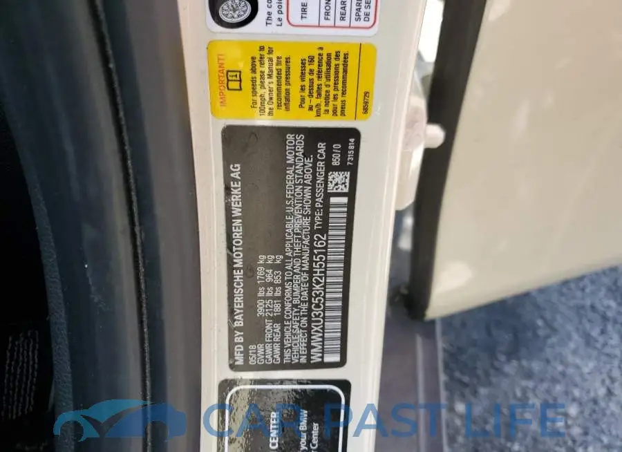 WMWXU3C53K2H55162# 13
