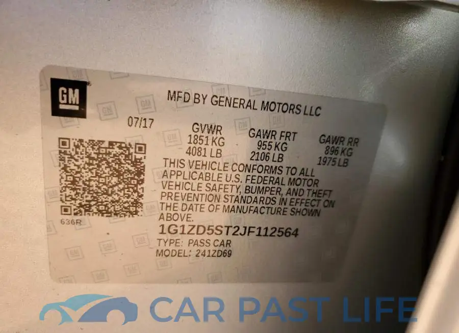 1G1ZD5ST2JF112564# 13