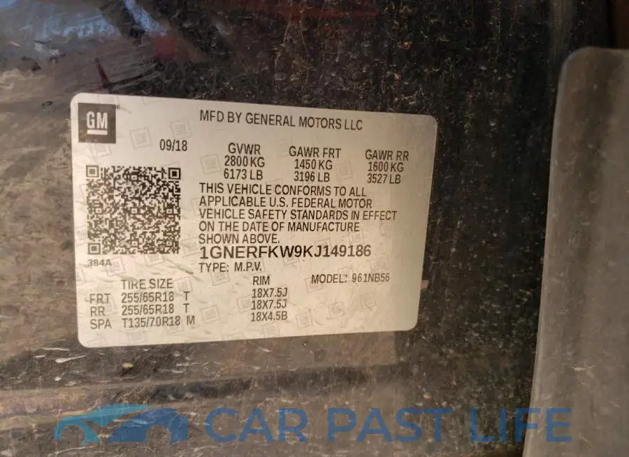 1GNERFKW9KJ149186# 13