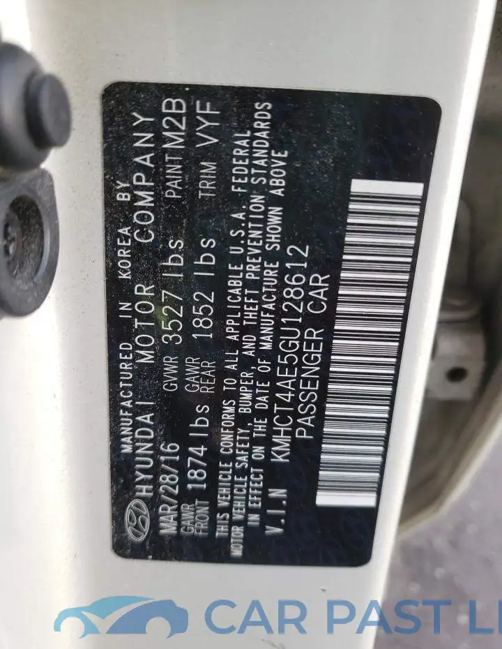 KMHCT4AE5GU128612# 12