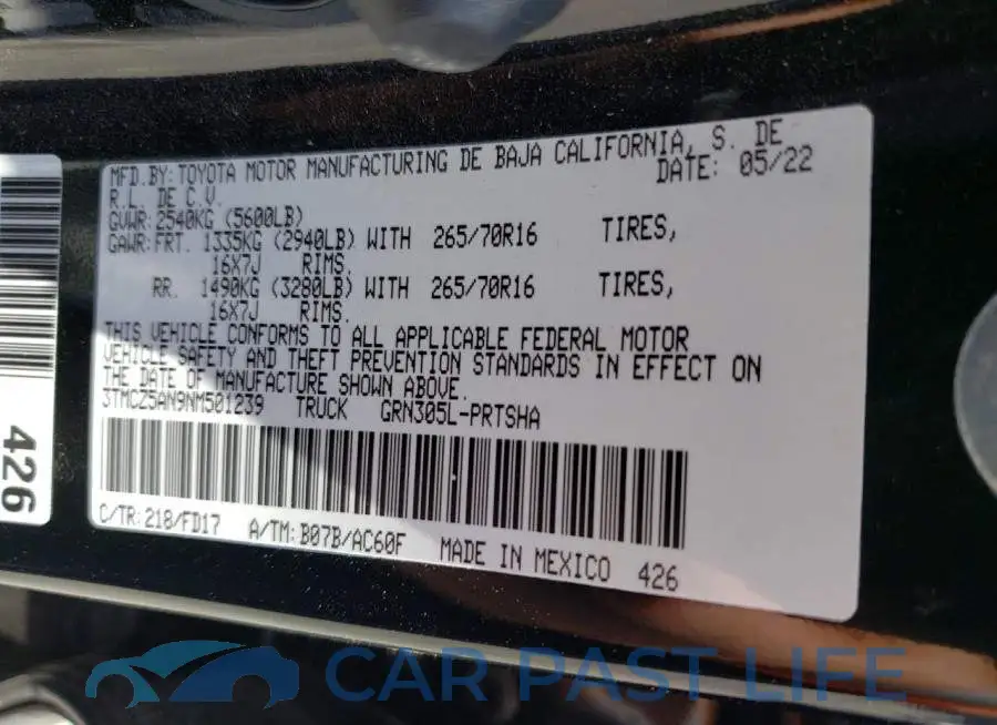 3TMCZ5AN9NM501239# 13