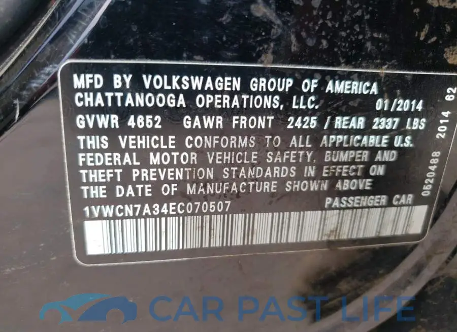 1VWCN7A34EC070507# 12