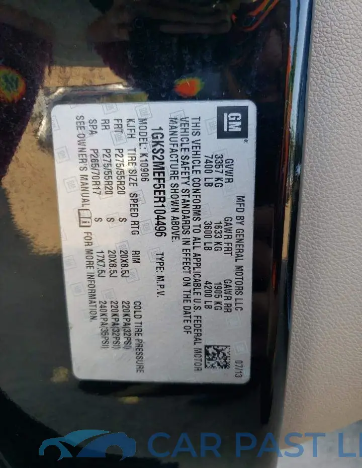 1GKS2MEF5ER104496# 13