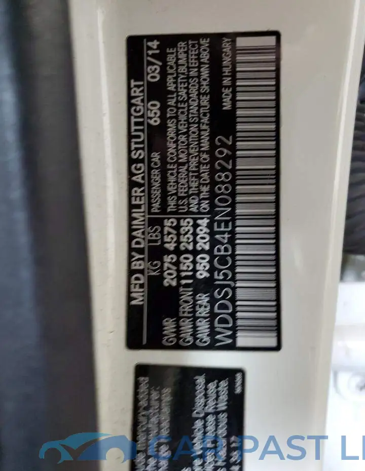 WDDSJ5CB4EN088292# 12
