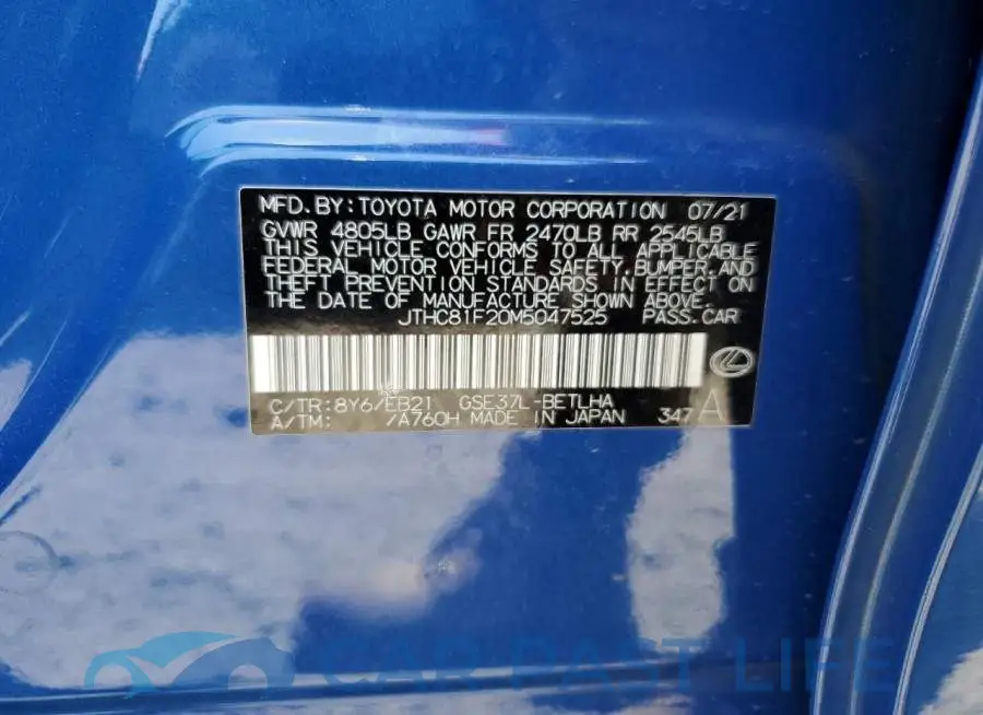 JTHC81F20M5047525# 13