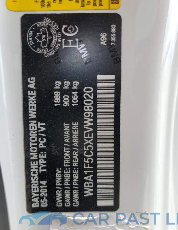 WBA1F5C5XEVW98020# 13