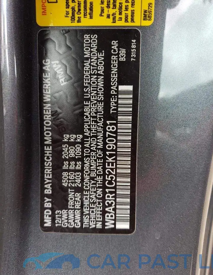 WBA3R1C52EK190781# 12