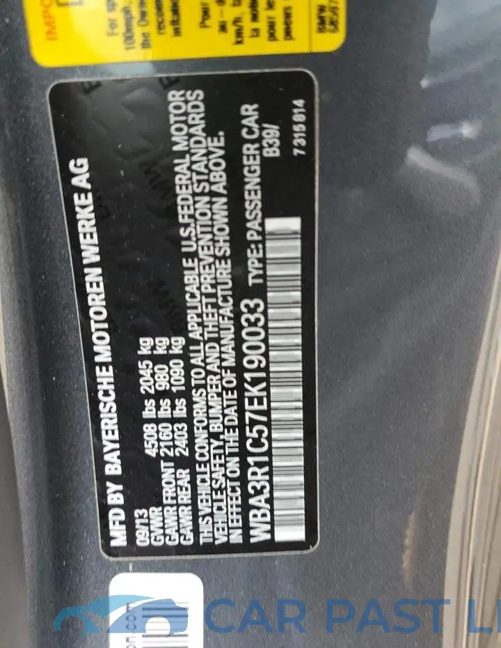 WBA3R1C57EK190033# 12