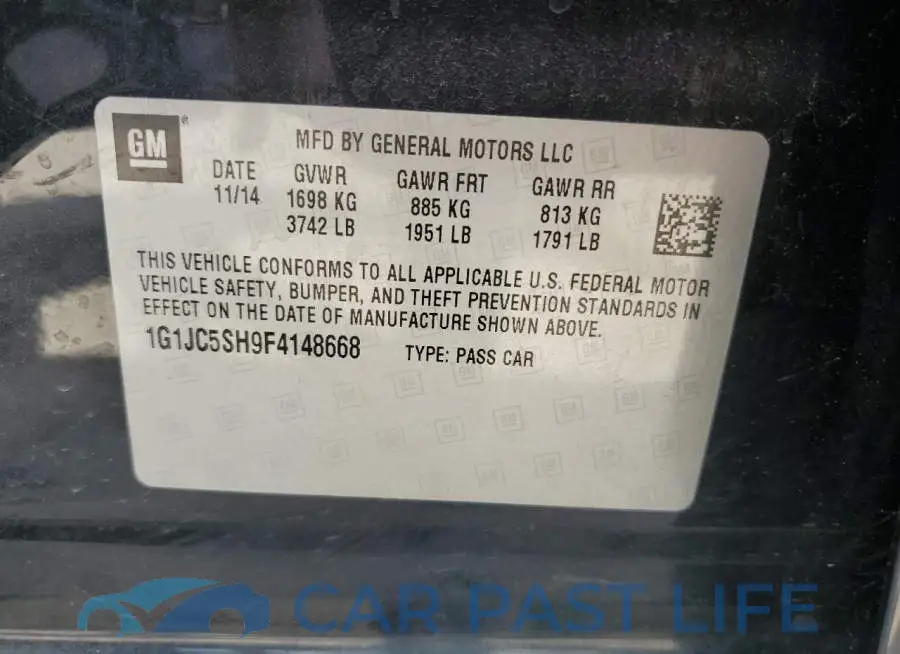 1G1JC5SH9F4148668# 12