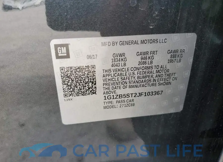 1G1ZB5ST2JF103367# 12