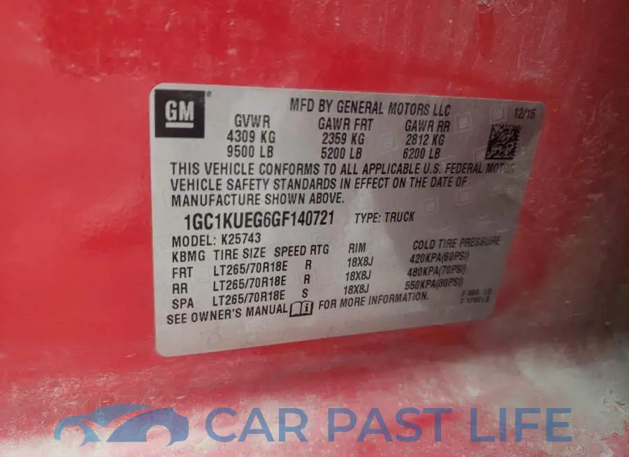 1GC1KUEG6GF140721# 12