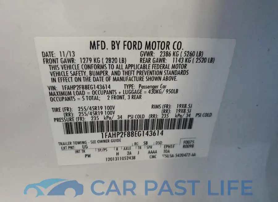 1FAHP2F88EG143614# 12