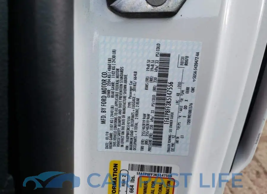 1FATP8FF3K5147556# 10
