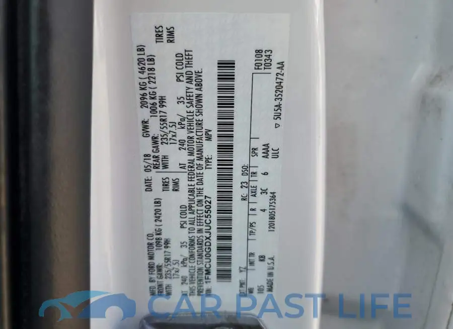 1FMCU0GDXJUC55027# 14