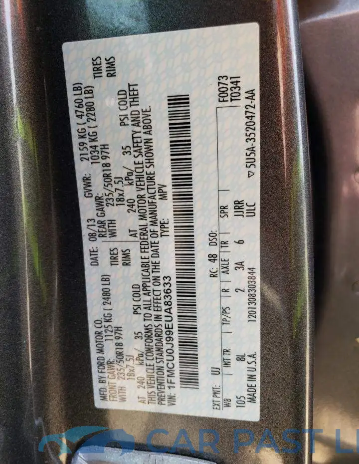1FMCU0J99EUA83633# 13