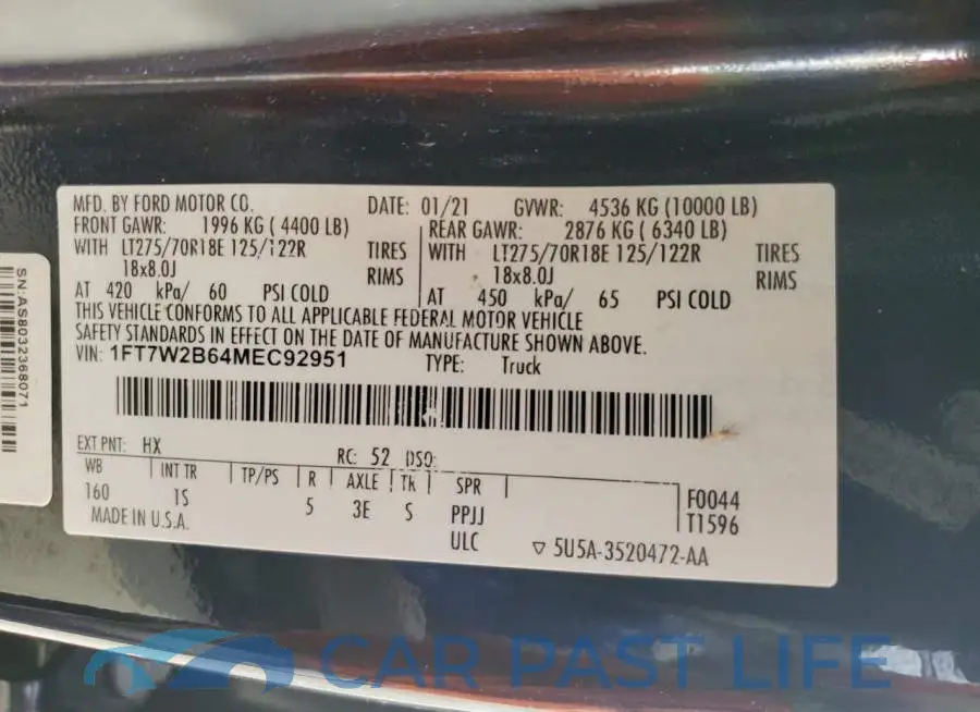 1FT7W2B64MEC92951# 13