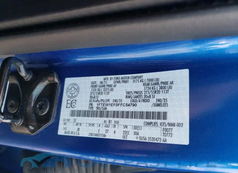 1FTEW1EF0FFC54790# 12