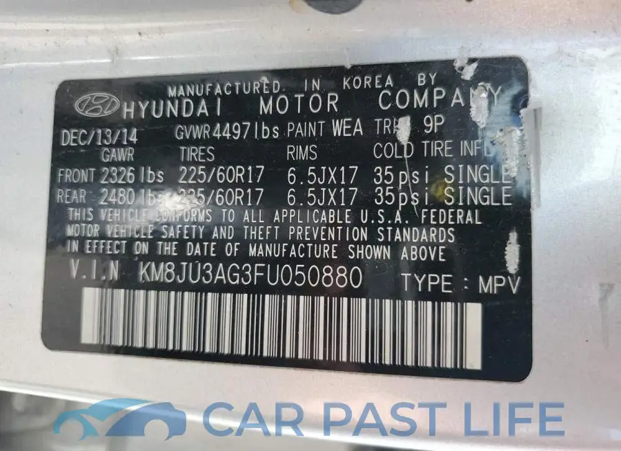KM8JU3AG3FU050880# 12